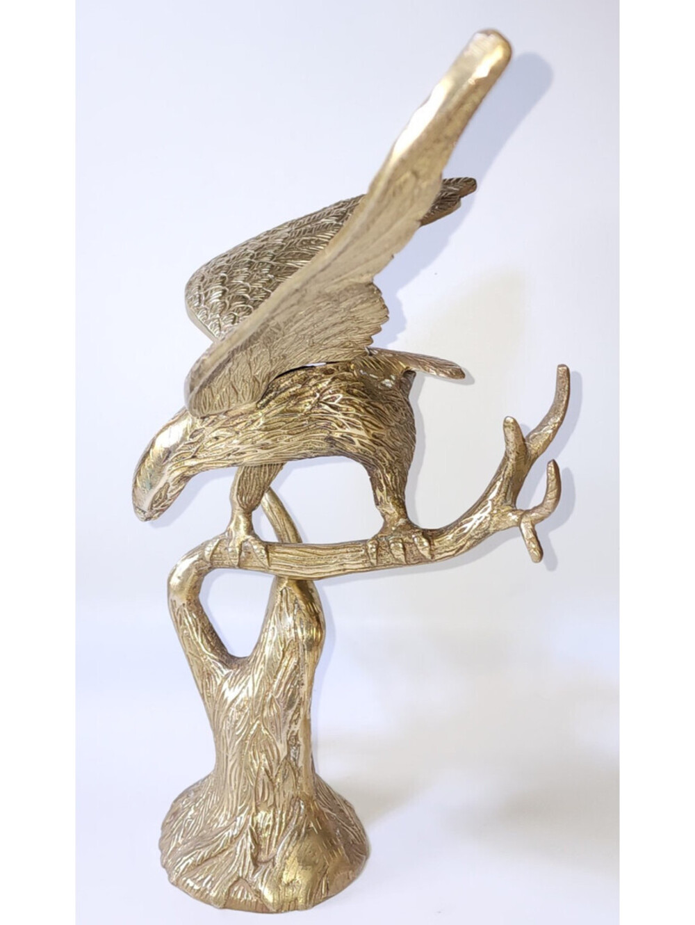 American Bald Eagle Sculpture, Vintage Brass Bald Eagle 10.5" Wing Span